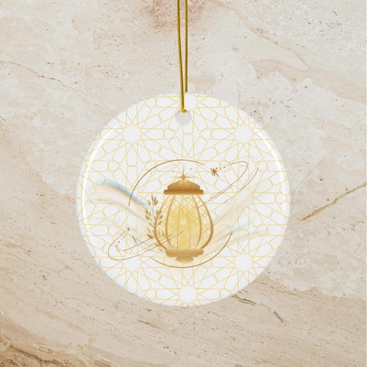 Golden Lantern Ceramic Ornament | Symbol of Hope Decor