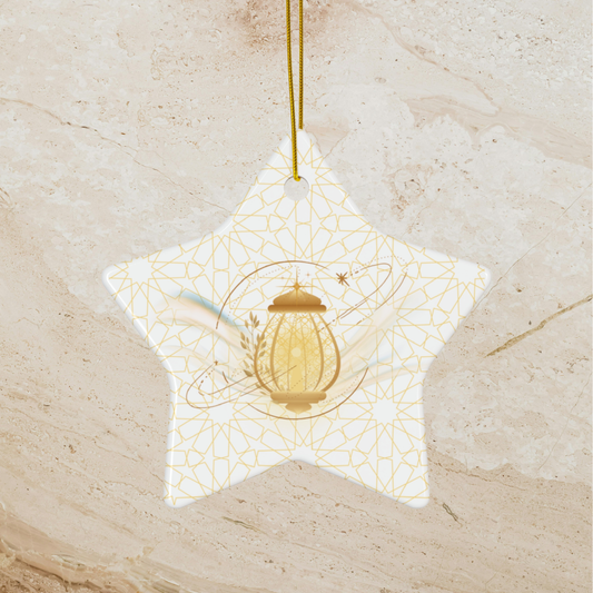 Golden Lantern Ceramic Ornament | Symbol of Hope Decor