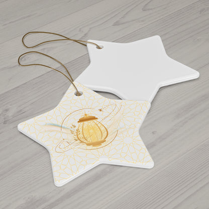 Golden Lantern Ceramic Ornament | Symbol of Hope Decor