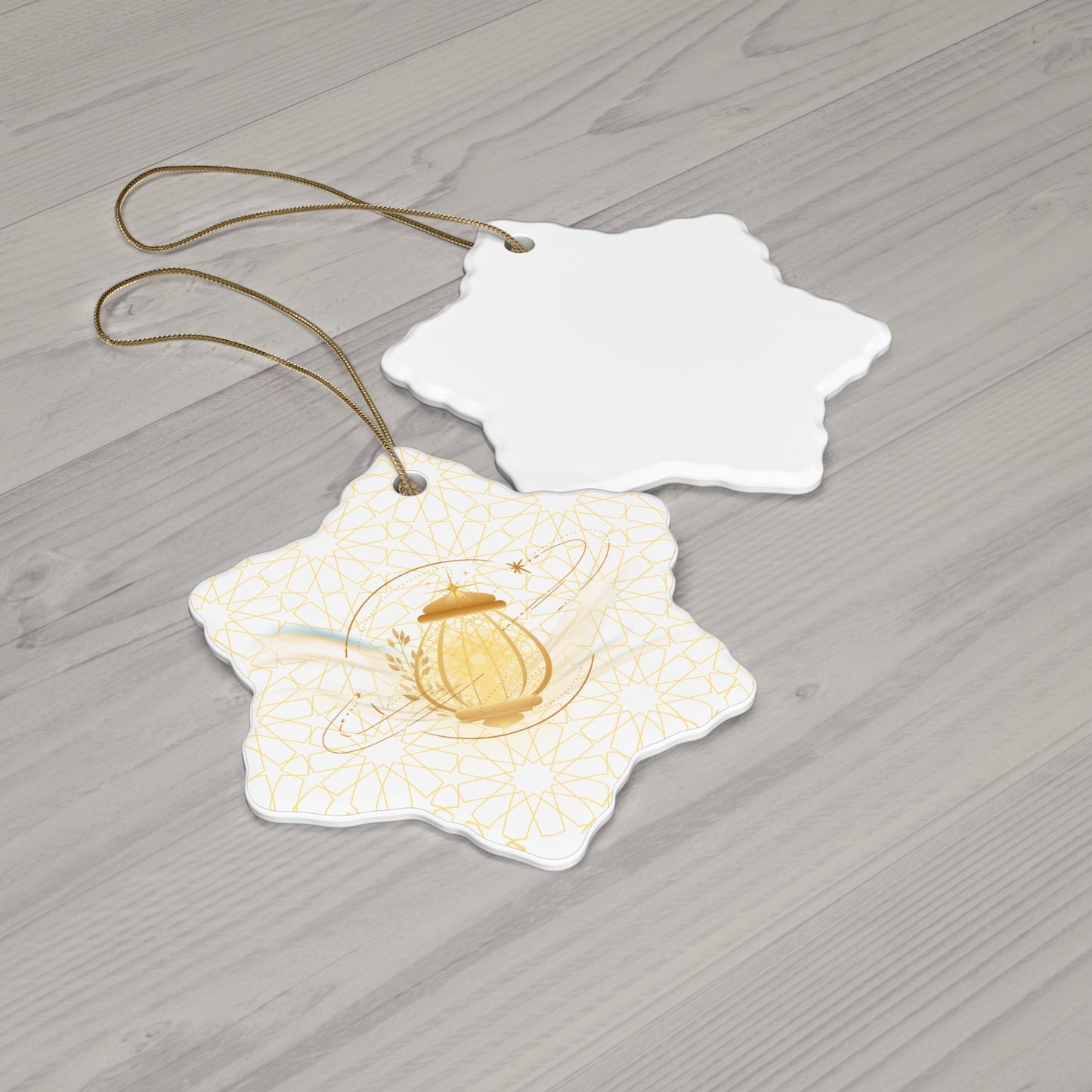 Golden Lantern Ceramic Ornament | Symbol of Hope Decor