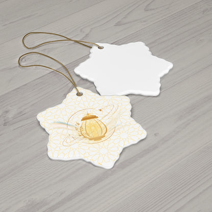Golden Lantern Ceramic Ornament | Symbol of Hope Decor