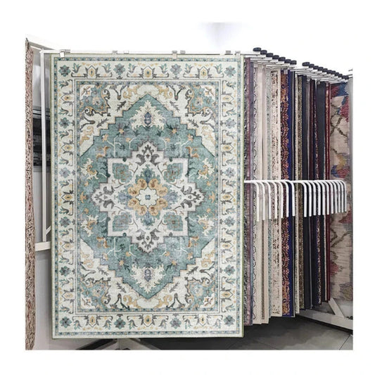 「Harmony Underfoot」Geometric Washable Rug