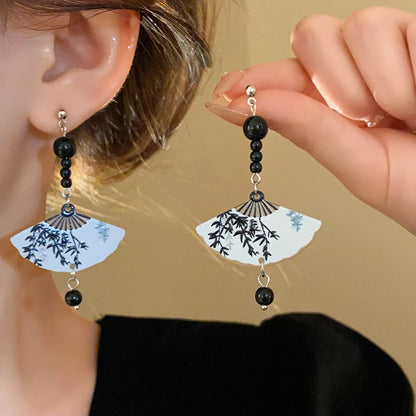 Bamboo & Pearl Fringe Earrings | East Meets East