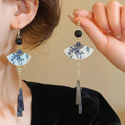 Bamboo & Pearl Fringe Earrings | East Meets East